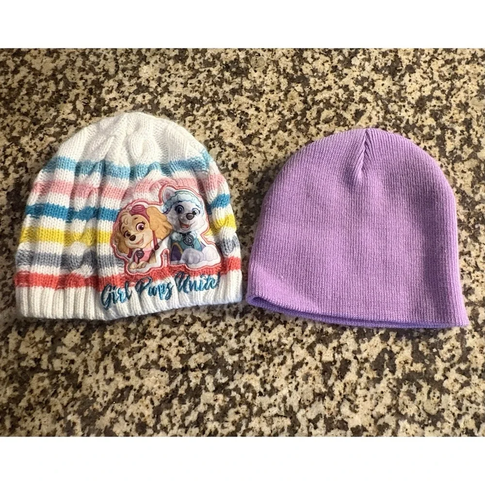 Toddler Beanie Paw Patrol Purple Lot Of 2